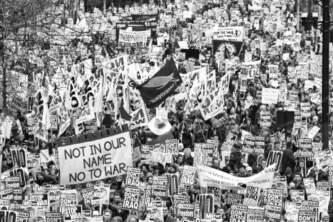 Demonstration against the imminent invasion of Iraq, 15 February 2003 [Pic: Andrew Wiard]