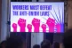 A screen at the FBU conference in Blackpool, May 23, 2024