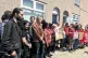 Members of the tenants union Acorn prevent the eviction of a