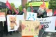 Workers protest outside the Rugeley warehouse
