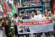 Trade unionists march through Derby