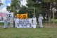 Activists from Campaign for Nuclear Disarmament outside RAF 
