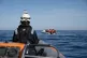 The Sea Watch 3's crew head towards a refugee boat in the Me
