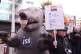 GMB members protest outside ISS Facility Services building i