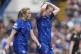 Chelsea's Erin Cuthbert and Keira Walsh (right) react after Barcelona's Ewa Pajor scored her side's second goal during the women's Champions League semifinals, April 27, 2025 
