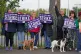 School support workers, who are members of Unison, Unite and GMB Scotland, on the picket line at Portobello High School in Edinburgh, September 26, 2023