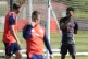 Manchester United's Amad Diallo (right) during a training session at the Trafford Training Centre, Manchester, April 30, 2025