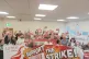 People rally in support of the striking bin workers