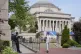 A New York City police officer keeps watch on the campus of Columbia University in New York, May 6, 2024