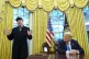 President Donald Trump listens as Elon Musk speaks in the Oval Office at the White House, Feb. 11, 2025, in Washington