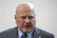 Karim Khan, Prosecutor of the International Criminal Court looks up prior to a press conference in The Hague, Netherlands, July 3, 2023