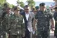 Cambodian Chief of Army Mao Sophan (left) meets with Thailand Chief of Army General Pana Claewplodtook (right) at a border checkpoint in Surin province, Thailand, May 29, 2025