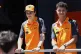 Oscar Piastri (left) and Lando Norris pose for a photo at the Barcelona Catalunya racetrack in Montmelo, near Barcelona, Spain, May 29, 2025