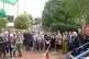 Protesters outside BBC Wales offices