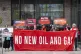 Climate protesters calling on the government and elected representatives to lead the way in ending new oil and gas projects outside The Social Hub in Glasgow, May 2, 2025