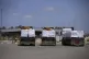 Trucks carrying humanitarian aid for the Gaza Strip are seen at the Kerem Shalom Crossing in southern Israel, May 19, 2025