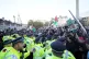 Police officers and protesters clash in Trafalgar Square during a March for Palestine in London, October 14, 2023