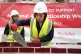 Education Secretary Bridget Phillipson (right) has a go at bricklaying with apprentice bricklayer Morgan O'Sullivan (18) from Lee Marley Brickworks, during a visit to the Oval Village by Berkeley in London, February 10, 2025