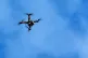 A drone seen flying over the village of Llanwrst