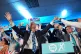 Reform UK party leader Nigel Farage with his party's candidates onstage during a campaign event at Stafford Showground, Stafford, whilst campaigning for this week's local elections, April 30, 2025