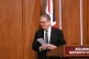 Prime Minister Keir Starmer leaves the end of a press conference on the Immigration White Paper in the Downing Street Briefing Room in London, May 12, 2025