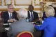 Britain's Prime Minister Keir Starmer and Foreign Secretary David Lammy listen to European Commission President Ursula von der Leyen (right) and European Council President Antonio Costa (left) during a meeting between the U.K. and the European Union to discuss closer ties in their first official summit since Brexit, in London, May 19, 2025