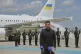 Ukrainian President Volodymyr Zelenskyy talks to journalists as he arrives at Esenboga airport in Ankara, Turkey, May 15, 2025
