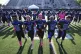 Detroit Prowl's Toya Shinaul, from left to right, Kelly Bernadyn, Sydney Hebel, Jasmine Hamilton and Allie Gorcyca walk out for the coin toss at the start of an AWFL women's football game against the Lansing Legacy, in Allen Park, Mich., Saturday, May 10, 2025