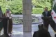 Syrian Foreign Minister Asaad al-Shibani, right, speaks during a joint press conference with his Saudi counterpart Prince Faisal bin Farhan, in Damascus, Syria, May 31, 2025