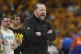 New York Knicks head coach Tom Thibodeau yells from the sideline during the first half of Game 6 of the Eastern Conference finals of the NBA basketball playoffs against the Indiana Pacers in Indianapolis, May 31, 2025