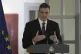Spain's Prime Minister Pedro Sanchez speaks during a press conference at the Spanish Embassy in Beijing, April 11, 2025