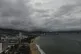 Acapulco Bay is void of boats while they are stored on shore as the nearby passing of Hurricane Erick brings dark clouds, June 19, 2025