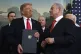 US President Donald Trump smiles at Israeli Prime Minister Benjamin Netanyahu after signing a proclamation at the White House in Washington, March 25, 2019