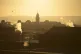 The sun rises over a cold Glasgow skyline