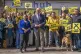 SNP Leader John Swinney joins parliamentary candidate Katy Loudon and party activists outside the party's campaign office in Hamilton, Lanarkshire, on the last day of campaigning for the Hamilton, Larkhall and Stonehouse by-election, June 4, 2025