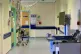 A general view of medical equipment on a NHS hospital ward at Ealing Hospital in London
