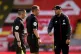 Liverpool's manager Jurgen Klopp (right) with match referee David Coote (centre) after the final whistle during the Premier League match at Anfield Stadium, Liverpool, July 11, 2020