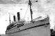 The HMT Empire Windrush, docked at Southampton, March 28, 1954