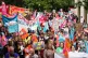 Members of the National Education Union (NEU) take part in a rally through Westminster to Parliament Square, London, July 5, 2023