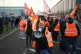 Members of the GMB union on the picket line outside the Amazon fulfilment centre in Coventry, November 7, 2023