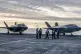 F35 fighters on the flight deck of HMS Prince of Wales, the Royal Navy's flagship aircraft carrier, in Plymouth, Devon