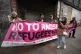 Demonstrators outside the Reform UK office in Hamilton, Lanarkshire during a visit by party leader Nigel Farage, while on the campaign trail ahead of the upcoming Hamilton, Larkhall and Stonehouse by-election on Thursday, June 2, 2025