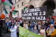 Protesters take part in a demonstration outside the Foreign, Commonwealth and Development Offcie (FCDO) in Whitehall, London, calling for the UK Government to protect the crew of Madleen, June 9, 2025