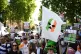 Supporters of Kneecap's Liam Og O Hannaidh outside Westminster Magistrates' Court in London, where he is appearing charged with a terrorism offence, June 18, 2025