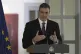 Spain's Prime Minister Pedro Sanchez speaks during a press conference at the Spanish Embassy in Beijing, April 11, 2025