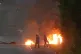 Fires burning in Portadown in Co Armagh, following three nights of disorder in Ballymena, Co Antrim, June 12, 2025