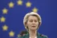 European Commission president Ursula von der Leyen delivers her speech during a statement on the preparation for the EU–China Summit, July 8, 2025 at the European Parliament in Strasbourg, eastern France