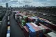 Containers are piled up at a cargo terminal in Frankfurt, Germany, April 1, 2025