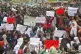 Students shout slogans during a protest near the site of the Monday crash of a Bangladesh air force training jet into a school, in Dhaka, Bangladesh, July 22, 2025