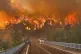 A wildfire rages across a forested area near Cavuslar village, in Karabuk district, northwest Turkey, July 23, 2025